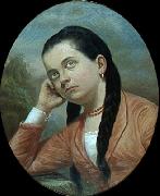 Almeida Junior Portrait of a young woman oil painting reproduction
